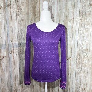 Women's Hurley Graphic Long Sleeve Tee | Purple | Size Small | Scoop Neck Top